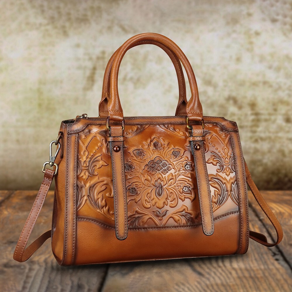 Genuine Leather Purse and Handbag for Women Retro Leather Crossbody Shoulder Bag