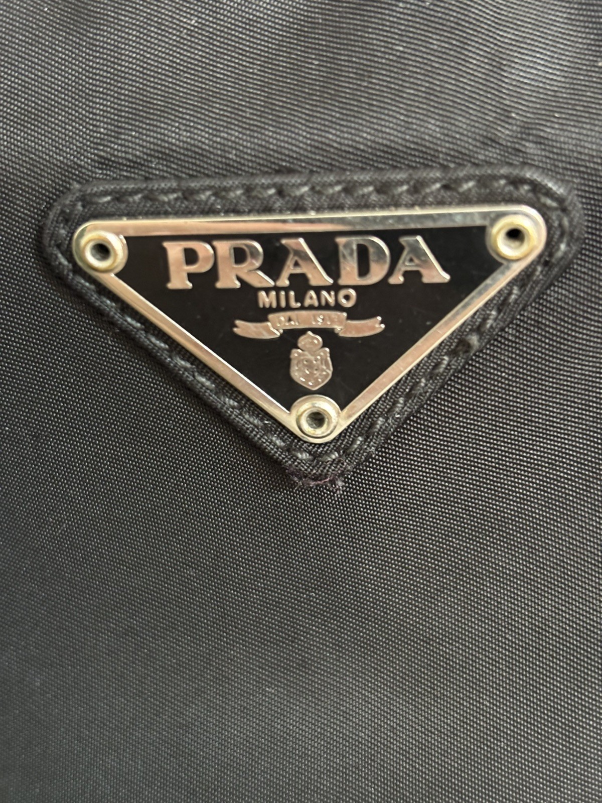 Vintage Prada Vela Nero Tessuto Black Nylon Crossbody Bag with Adjustable Strap