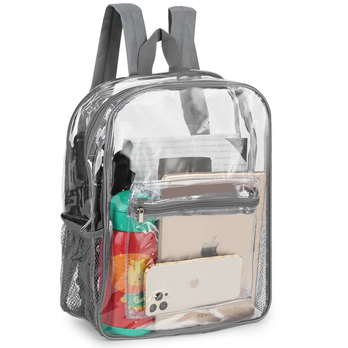 SeeThrough Waterproof Heavy Duty Clear Backpack Transparent Shoulder Bag Bookbag