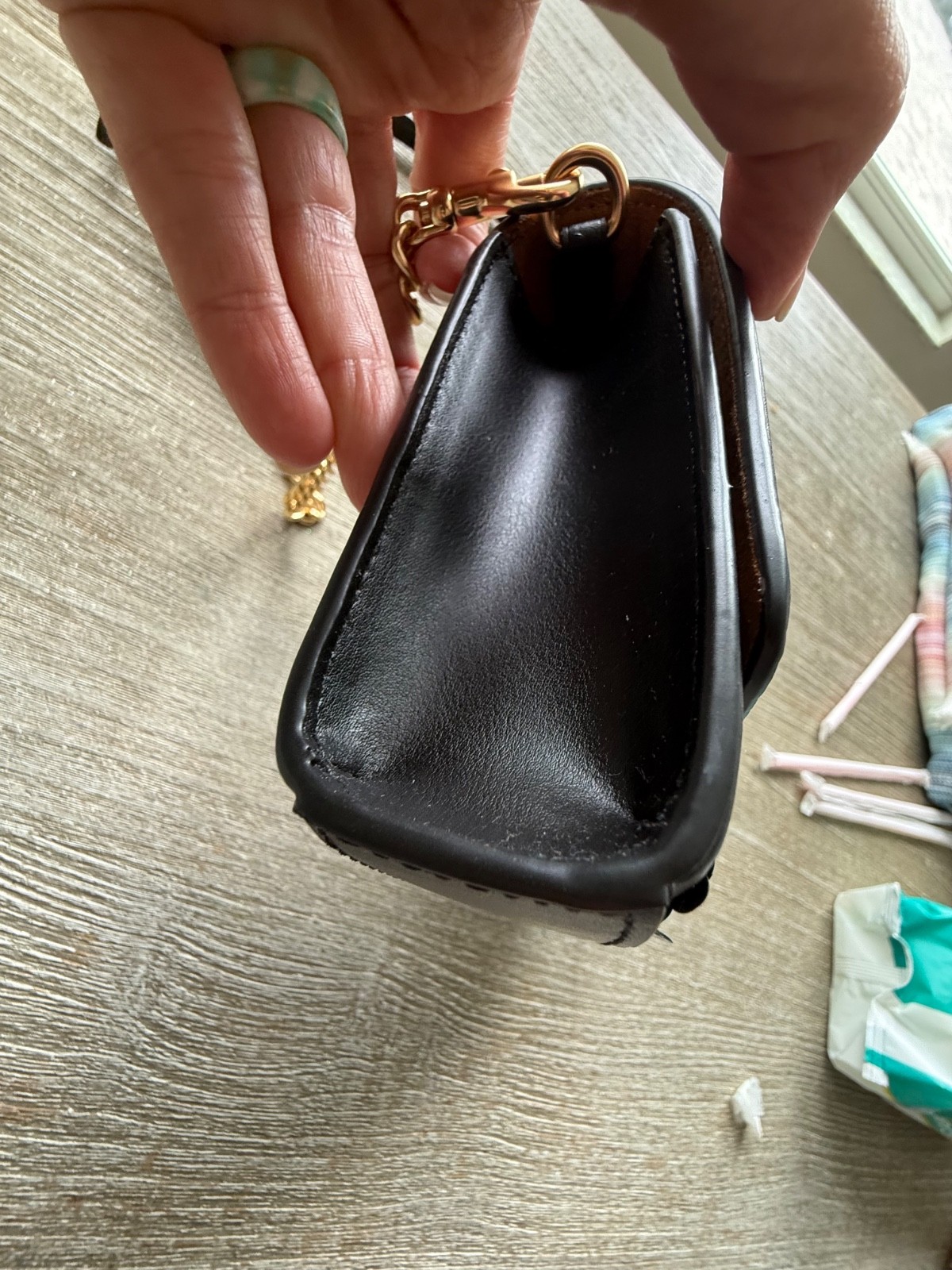 NWOT Coach Flap Clutch Crossbody in Black Sequin Glitter Leather CP188