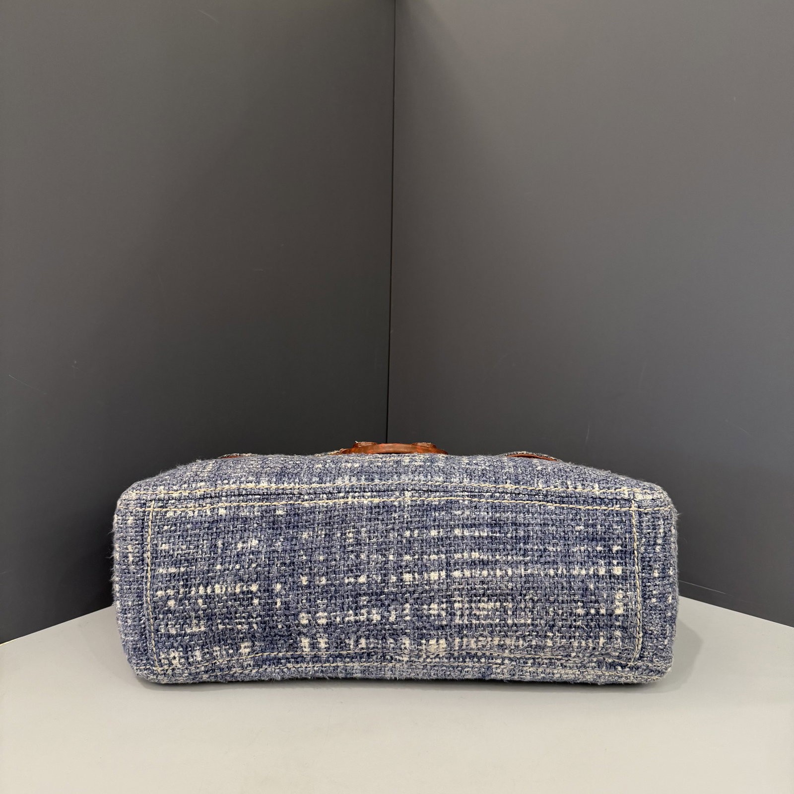 Prada Shoulder Bag Dark Navy White Terry Cloth (lc041826b3)