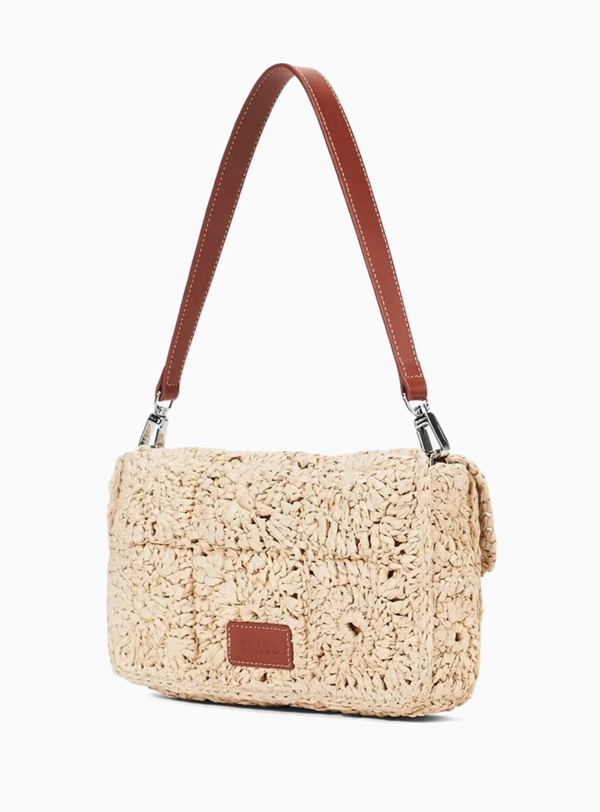 STAUD TIMMY CROCHET RAFFIA CONVERTIBLE SHOULDER BAG MSRP$395 Timeless Chic