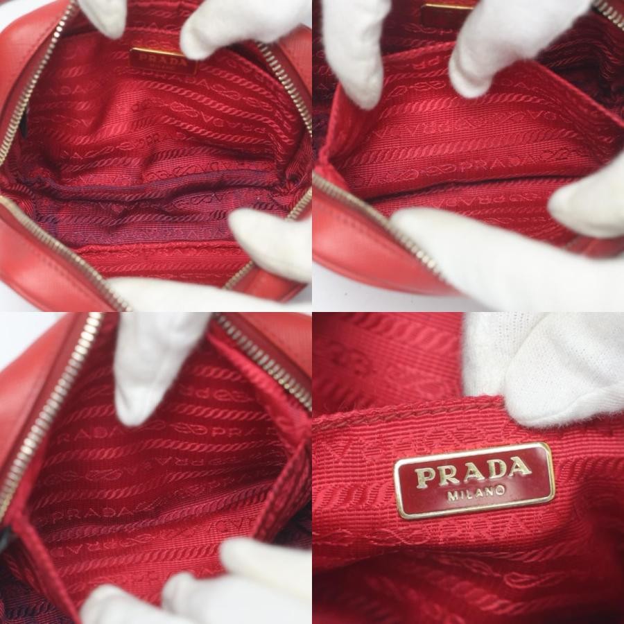 PRADA Bag: Vitello Phoenix Camera Bag 1N1674 Red W17.5H10D5cm w/strap;–