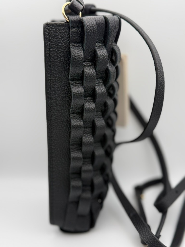 Authentic Polène Onda Téléphone – Black Woven Leather – Brand New with Tags