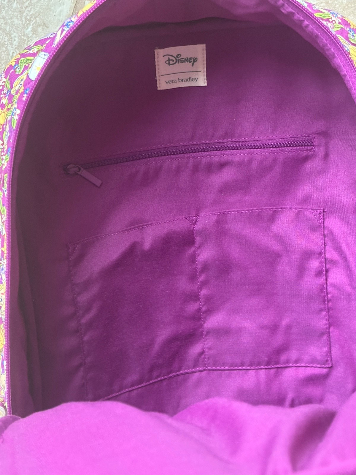 VERA BRADLEY DISNEY RAPUNZEL LARGE BACKPACK+BAG CHARM (SET):NWT CLIMBING IVY
