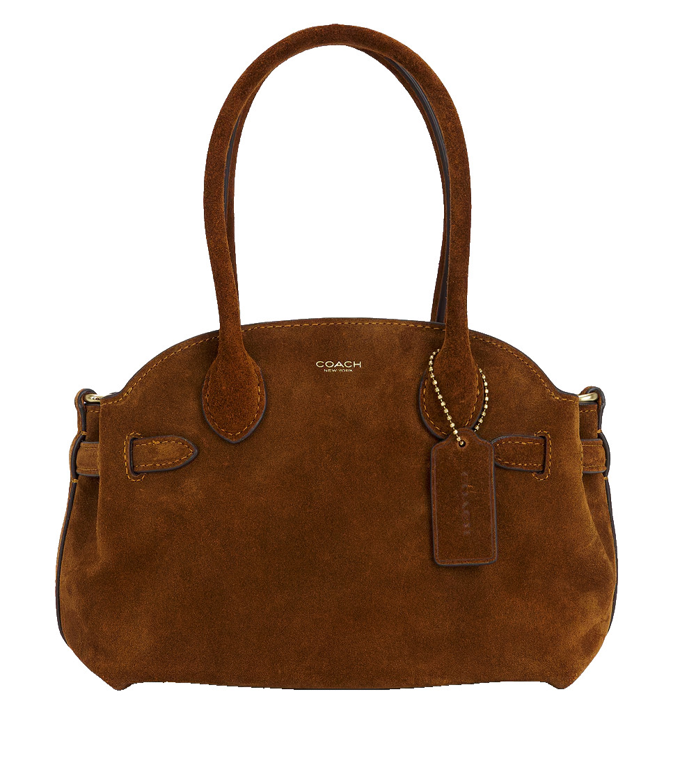NWT Coach Soft Empire Carryall Bag 21 Brass/Brown Clsay CEC03 Suede Leather