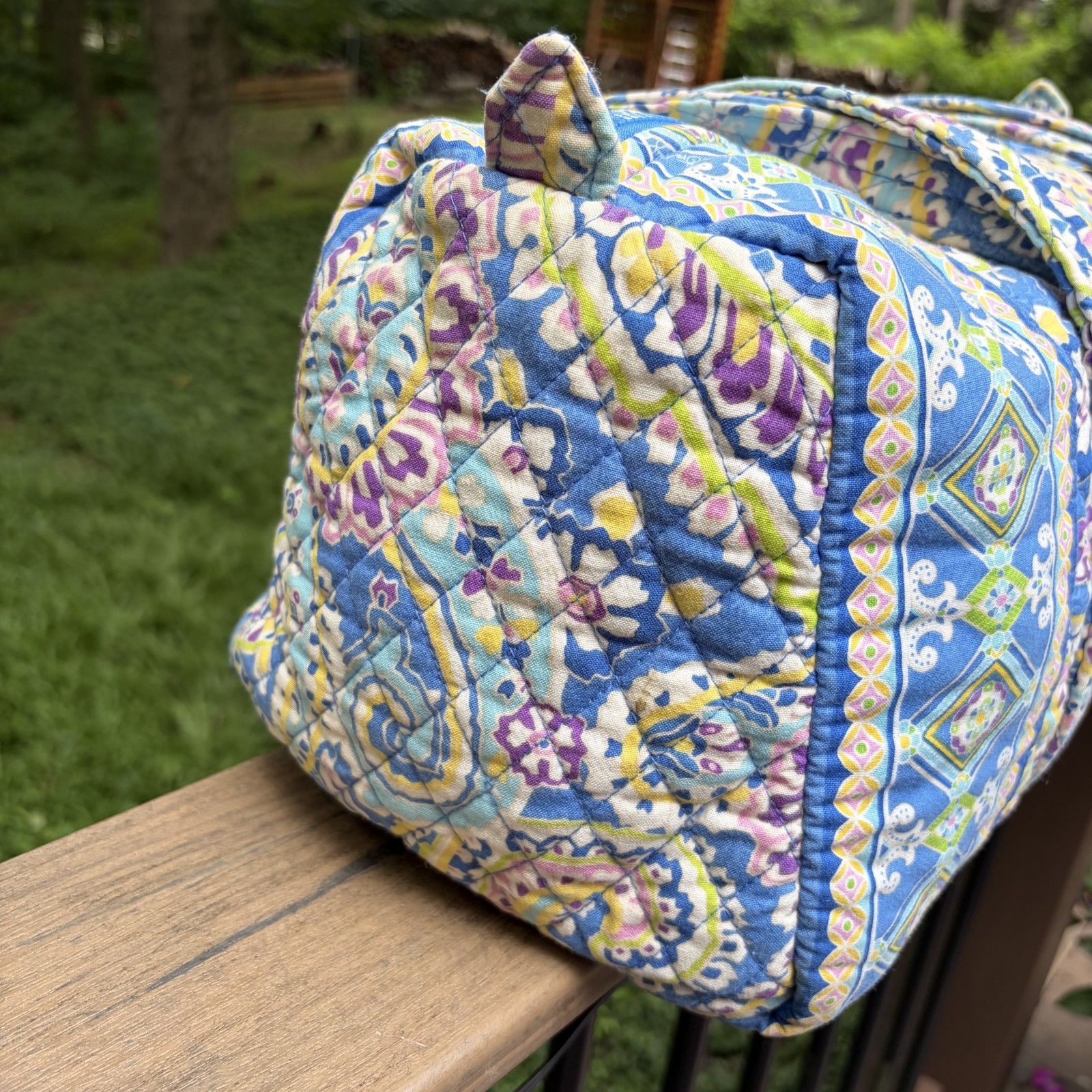Vera Bradley Capri Blue Small Duffel Bag EUC From 2007 No Visible Flaws