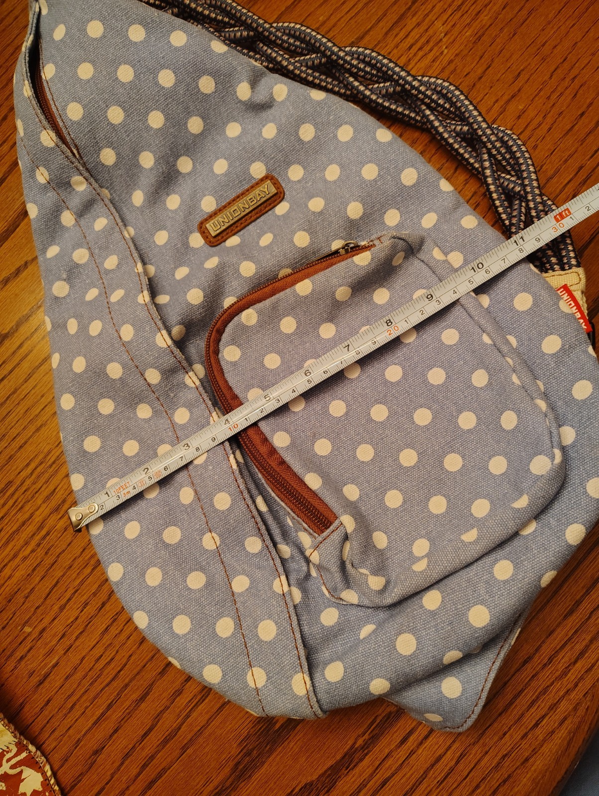 Union Bay Crossbody Sling Backpack Dot Pattern with Adjustable Rope Strap Beach