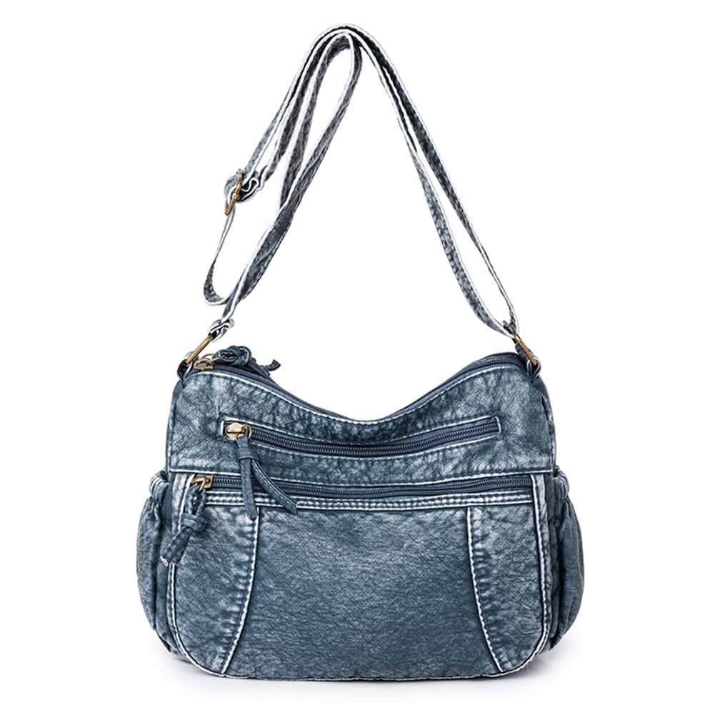 Leather Denim Purses Women Jean Purse Crossbody Shoulder Bag Tote Handbag