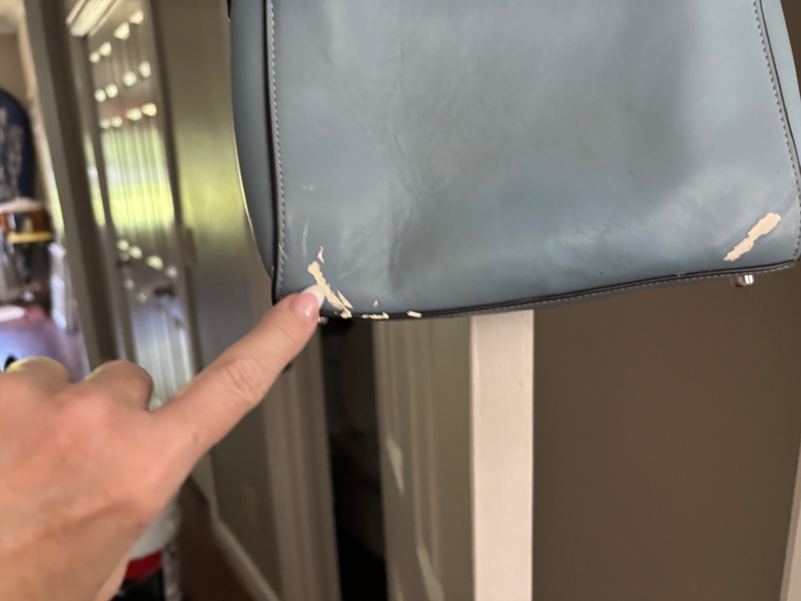 coach light sky blue purse