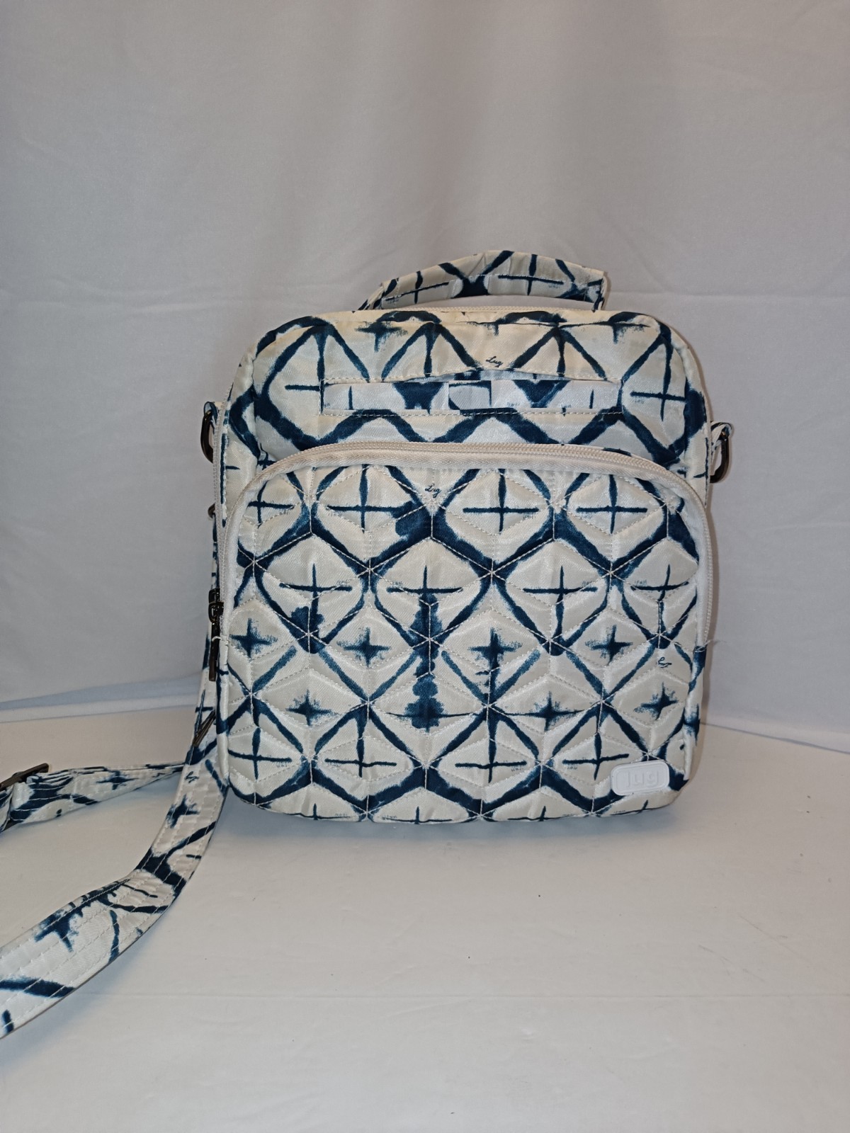 Lug Ranger Crossbody Bag Geometric Quilted Accent Bird Print Lining Pockets