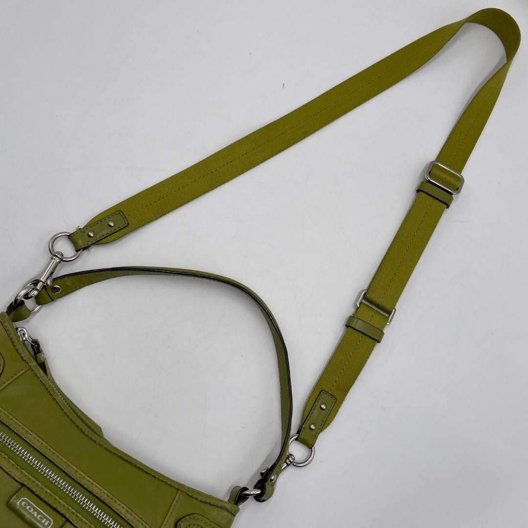 COACH Shoulder bag Leather Green 2way Authentic From Japan
