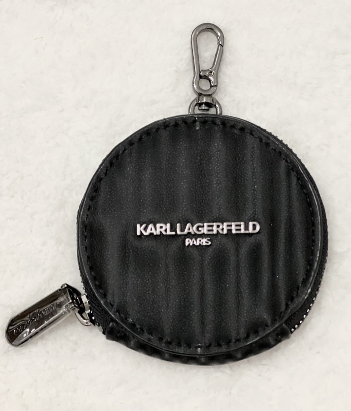 KARL LAGERFELD Simone Front Flap Crossbody Iridescent Dust Bag Logo Coin Purse