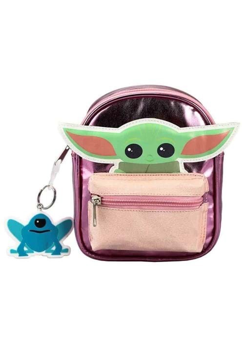 Bioworld Disney Star Wars Baby Yoda Purple Satin Mini Backpack Bag Sm NWT B