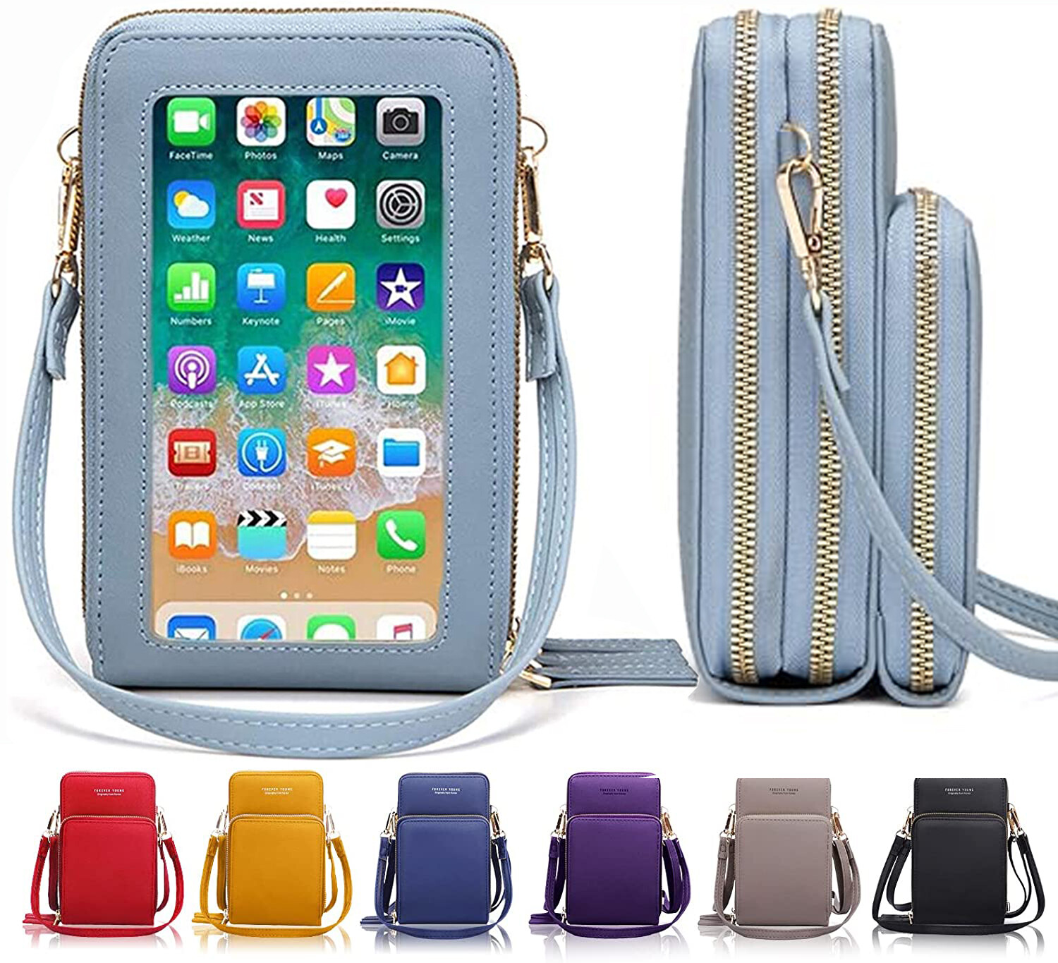 Small Crossbody Cell Phone Purse with Large Touch Screen for Women Mini Handbag