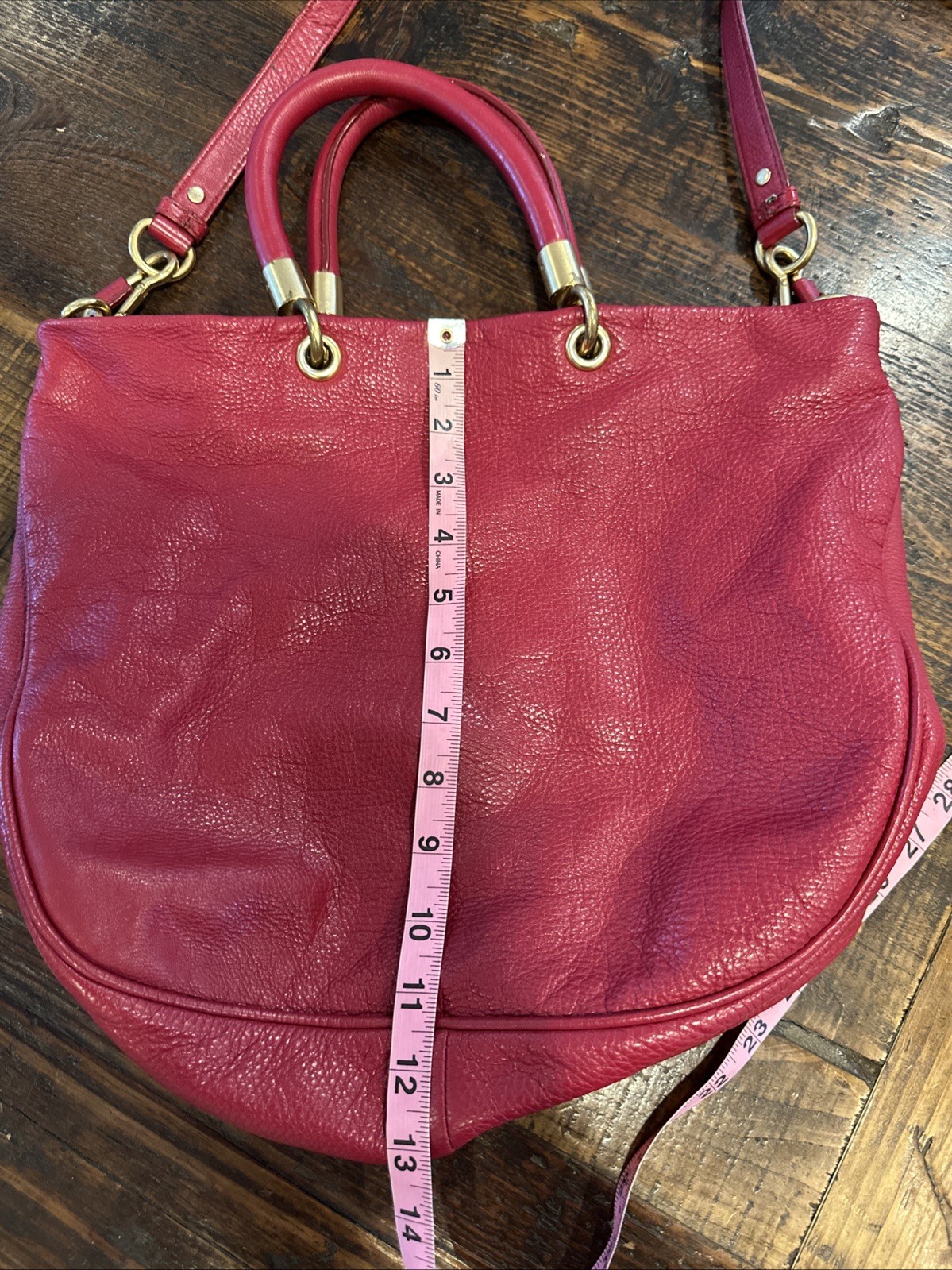 MARC BY MARC JACOBS Too Hot to Handle MINI Shopper Leather Pink/Red Tote Bag
