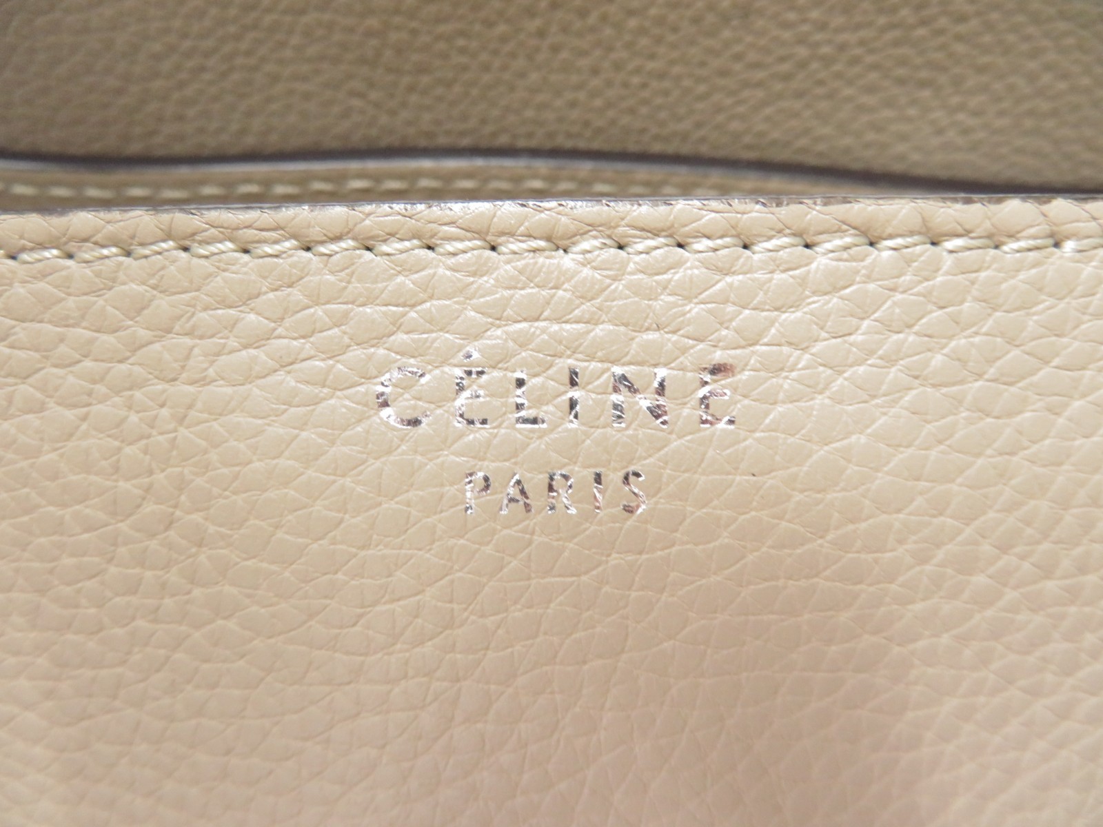 Authentic CELINE Luggage Mini Shopper Leather Hand Bag I#48952