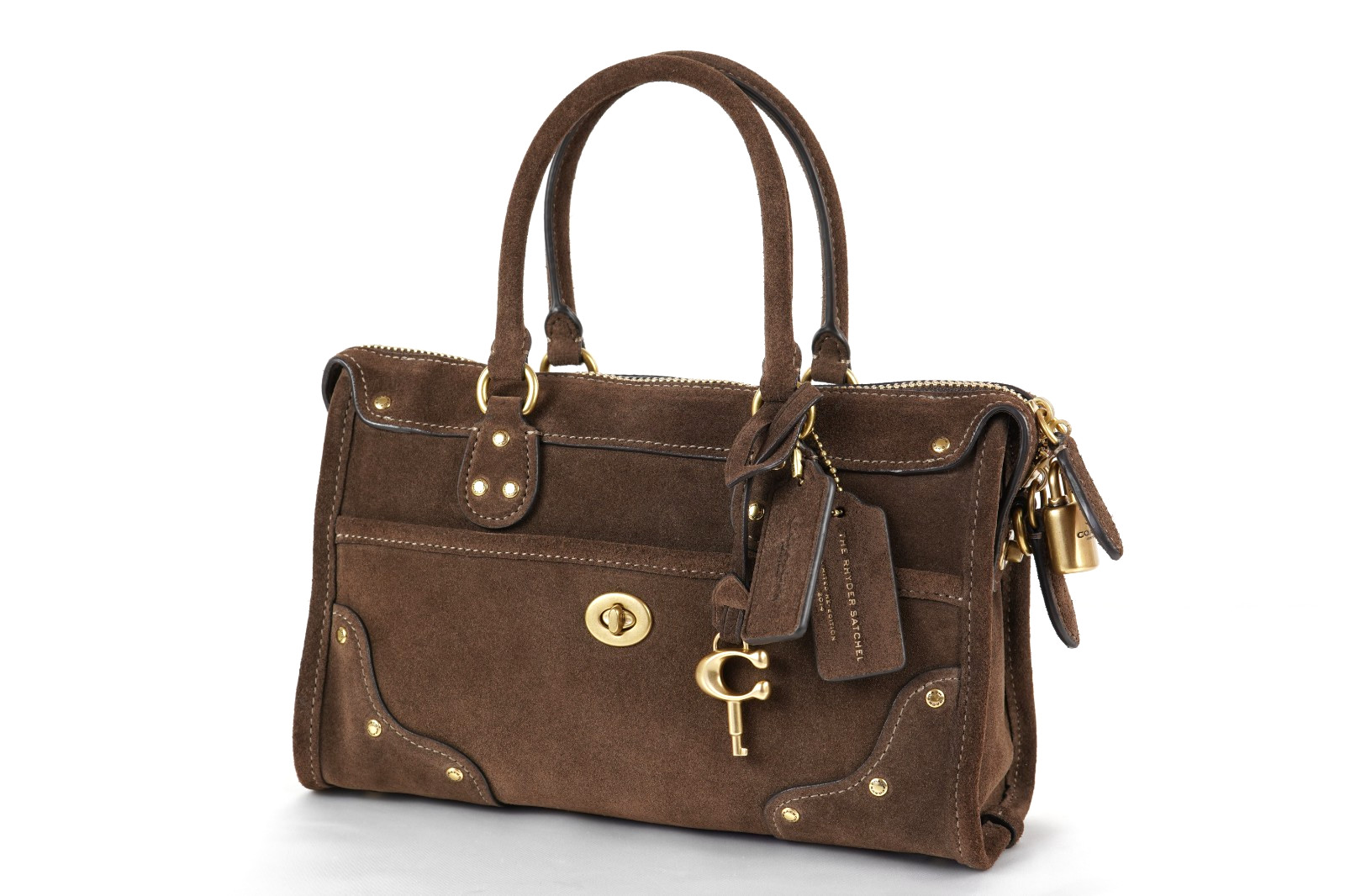 COACH Rider Satchel Bag 24 Dark Chocolate CFN70 B4Z5D