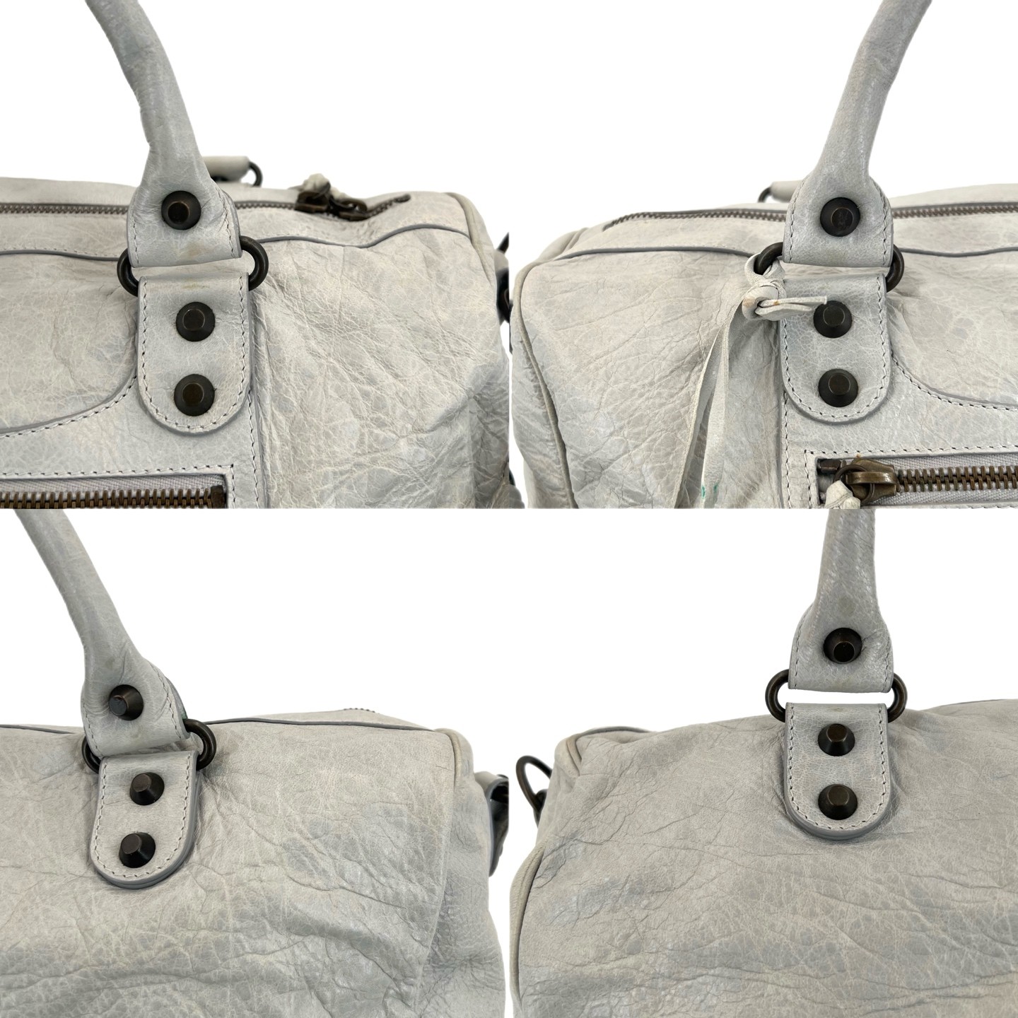 Balenciaga City Twiggy Large Light Gray Distressed Lambskin Multiway US Ship