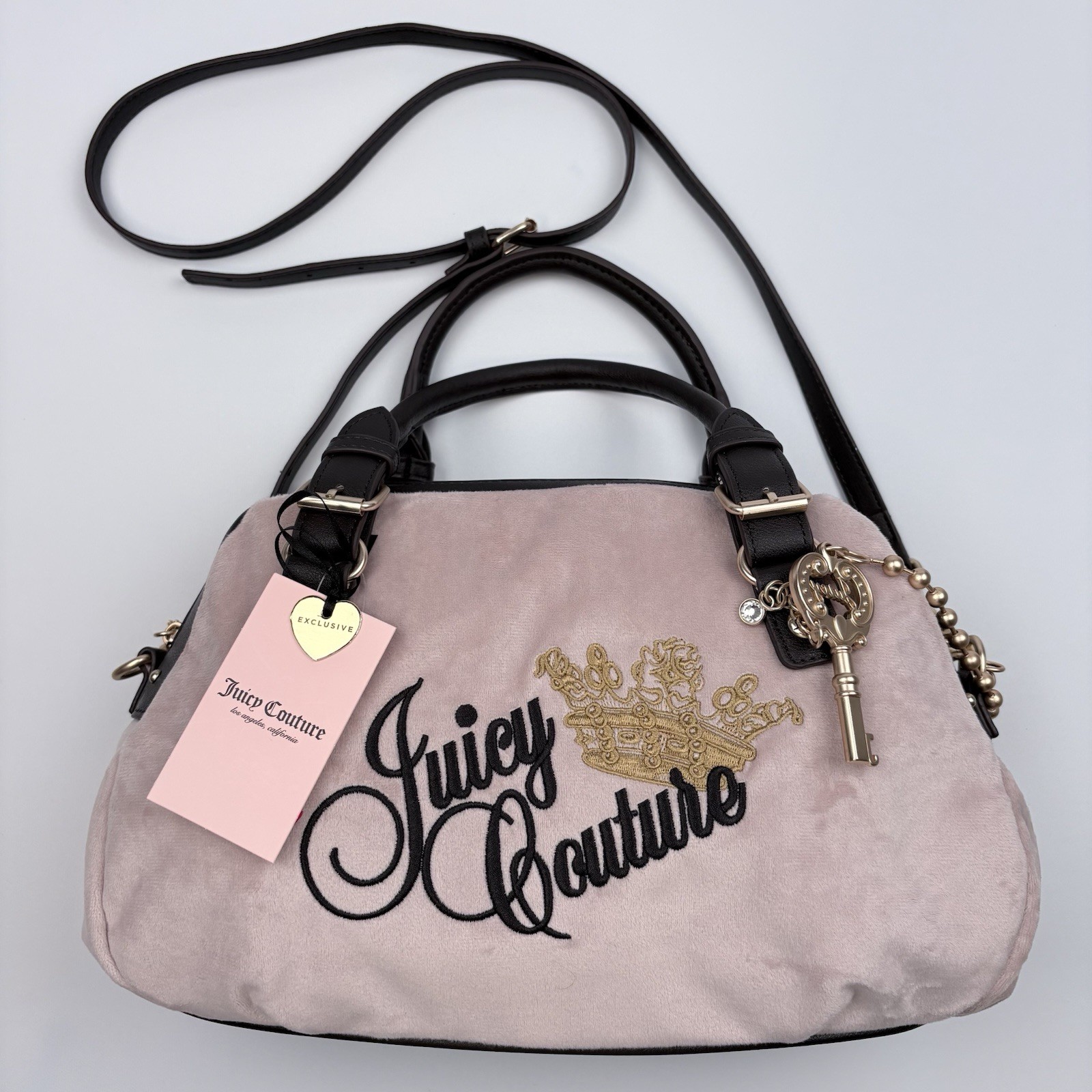 NWT Juicy Couture The Key To Juicy Satchel – Dusty Blush Velour