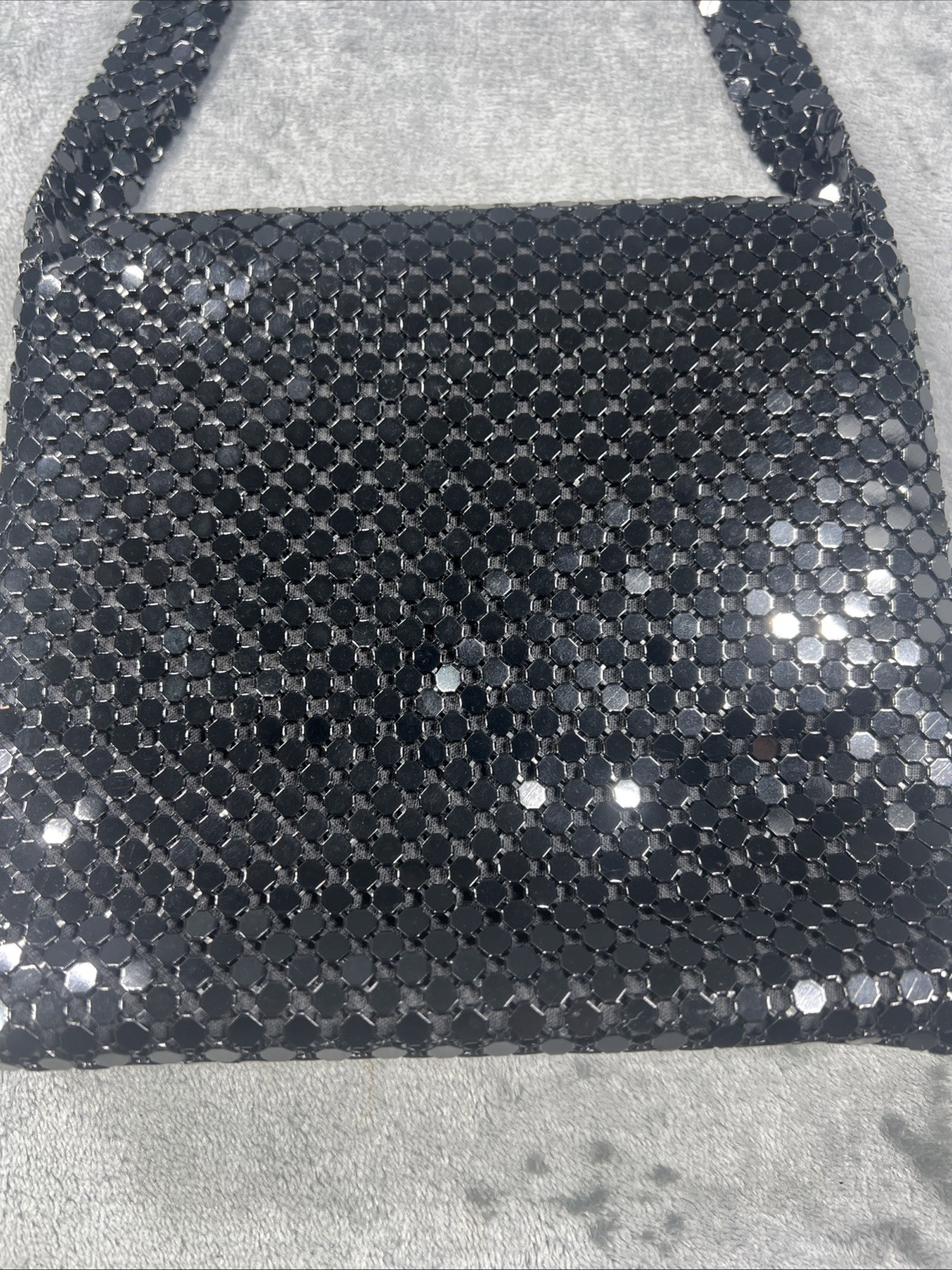 Vintage Style Bag Black Metal Mesh Purse Edgy Clubbing Goth Retro 90s Glam Y2K