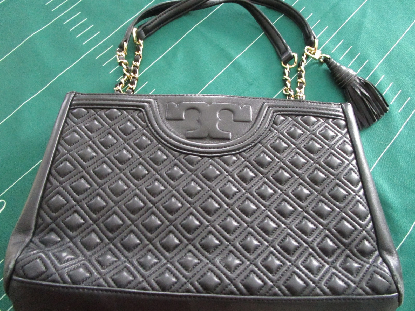 Tory Burch Fleming Open Shoulder Bag Style 34359 Black – pre-owned