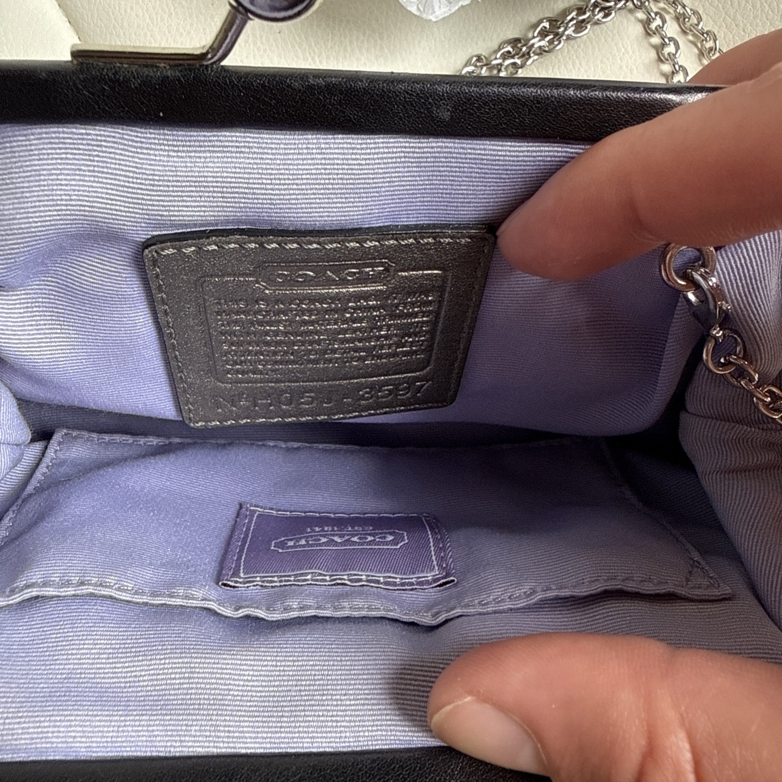 Coach Signature C Lurex Kisslock Bag Black Silver Shimmer Evening Bag Y2K # 3597