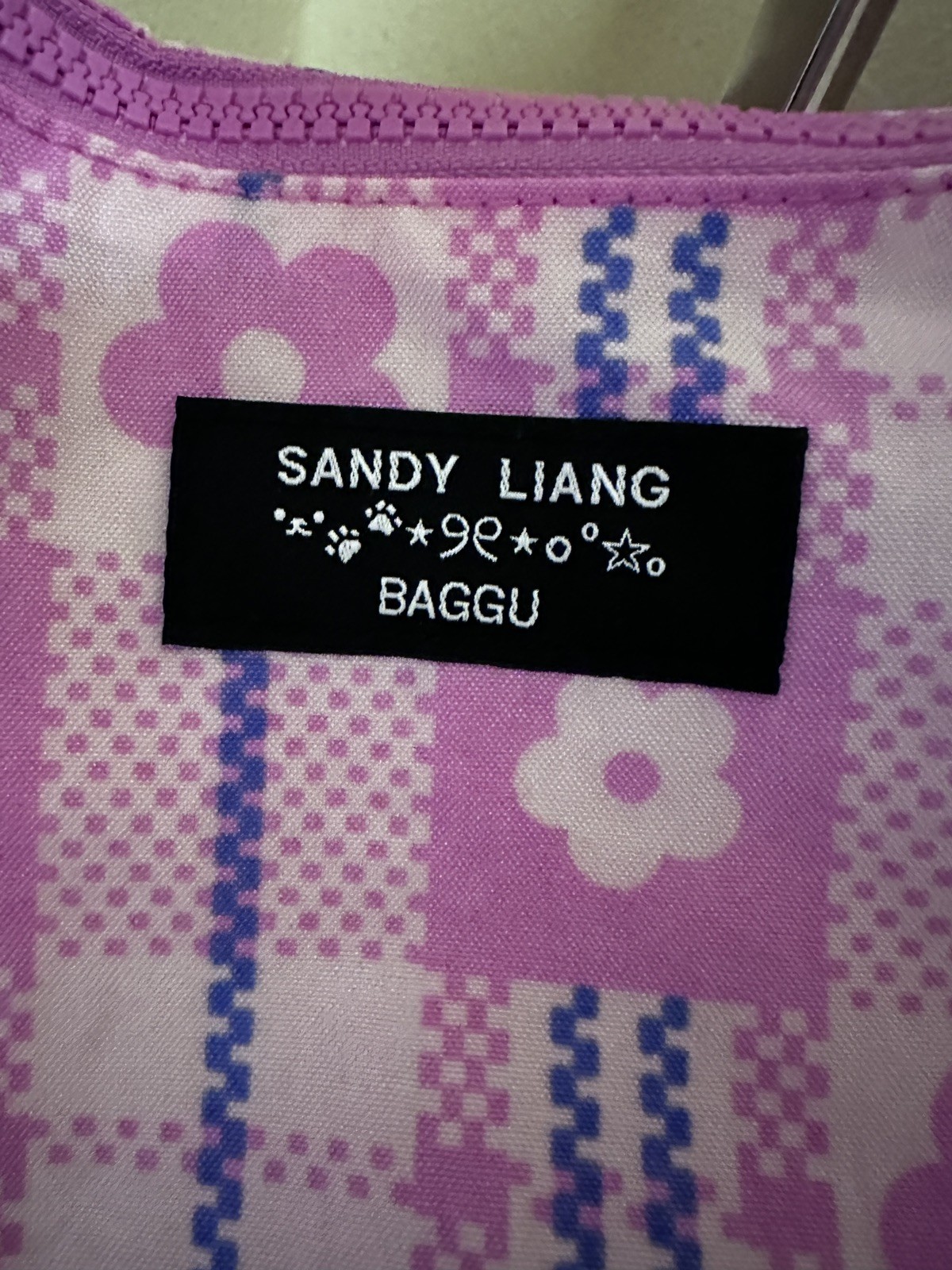 NEW BAGGU X Sandy Liang Pink Medium Crescent Flower Market Bag + FREE Sticker