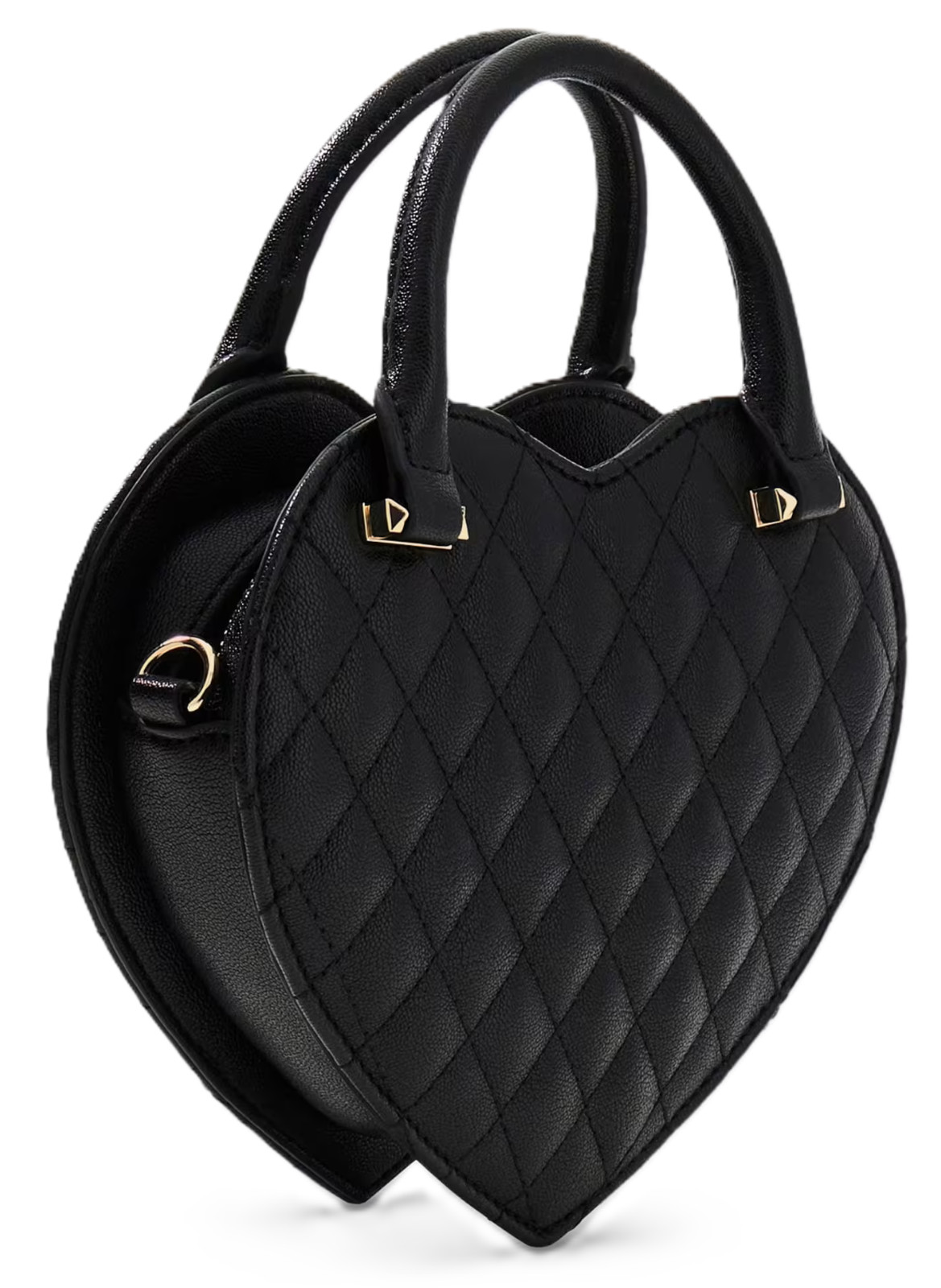 GUESS HWQG98 94770 ATABEY HEART BAG WOMEN ZIPPER ZIP FAUX LEATHER BLACK