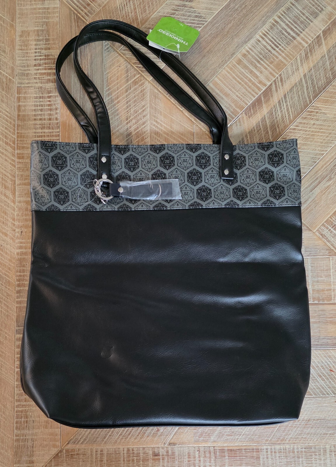 Think Geek D20 Convertible Tote Handbag/Faux Leather 16″ W x 17″ L Gaming