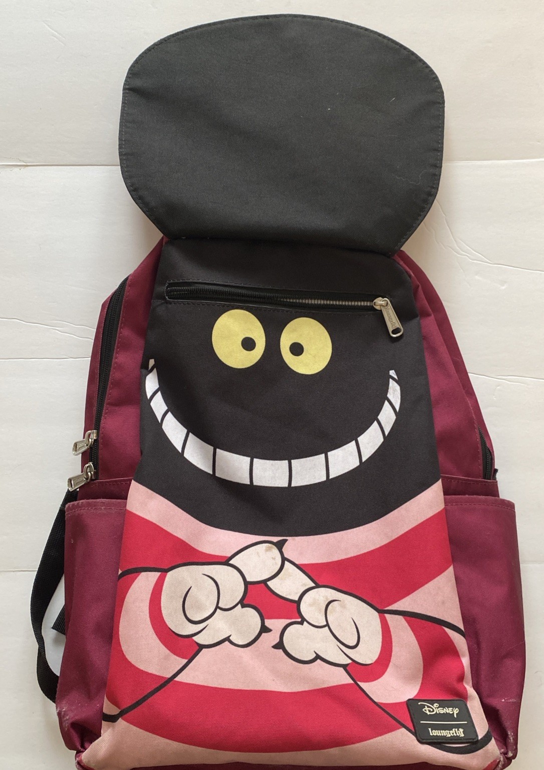 Loungefly Disney Alice in Wonderland Cheshire Cat Nylon Backpack Pink Purp RARE