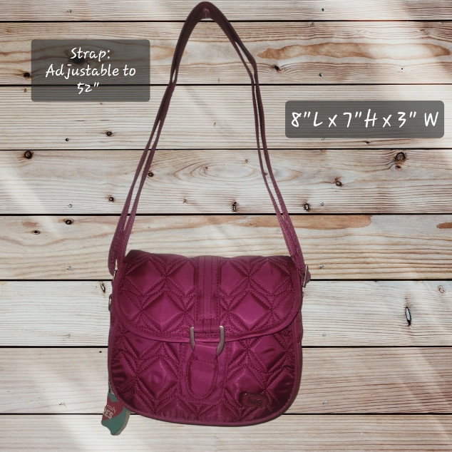 LUG Mini Crossbody – Swing/Orchid – Magenta Dark Pink – Adjustable Strap – RFID