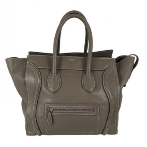 Celine Luggage Mini Shopper Leather Tote Bag With bottom studs Made in Italy