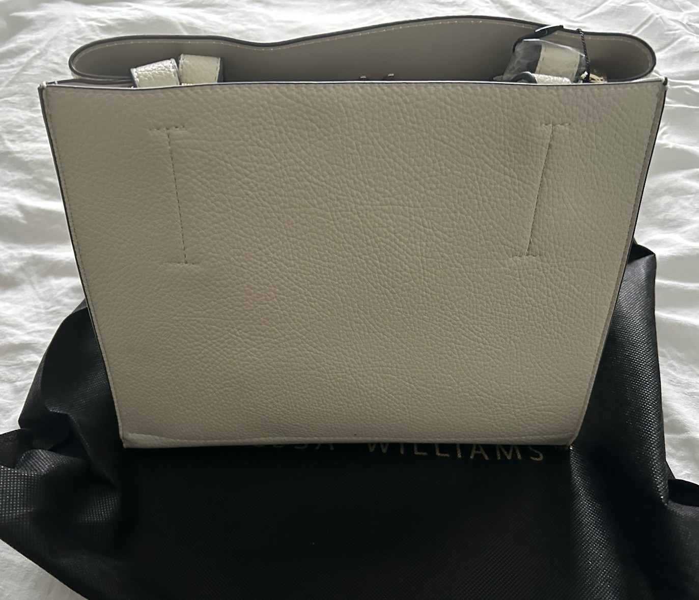 NWT Vanessa Williams Collections 2 Pc Set Tote Bag &Long Zip Wallet Bone W/Mint