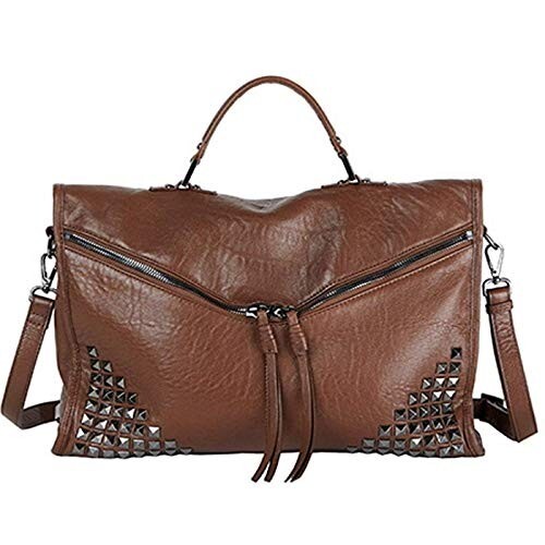 JILL by JILLSTUART Stud Brown Tote Leather Shoulder Bag