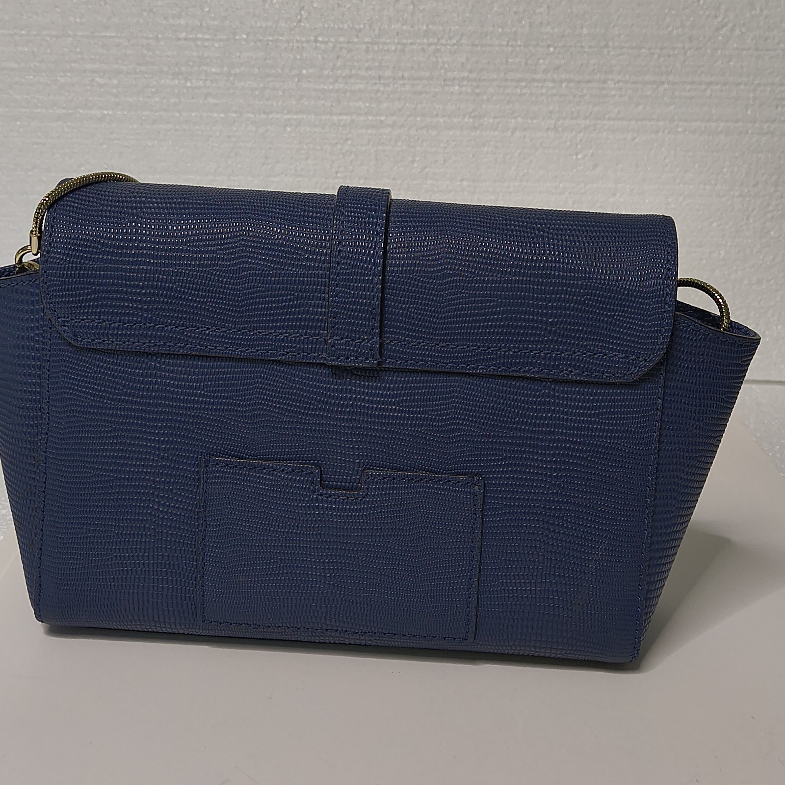 Kate Spade Riverside Street Emmie Crossbody Bag Blue Lizard Embossed Snake Chain
