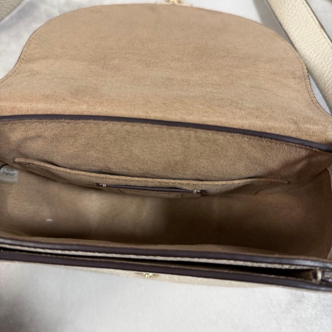 COACH Shoulder Bag C5685 Leather Chalk Auth Vintage From Japan