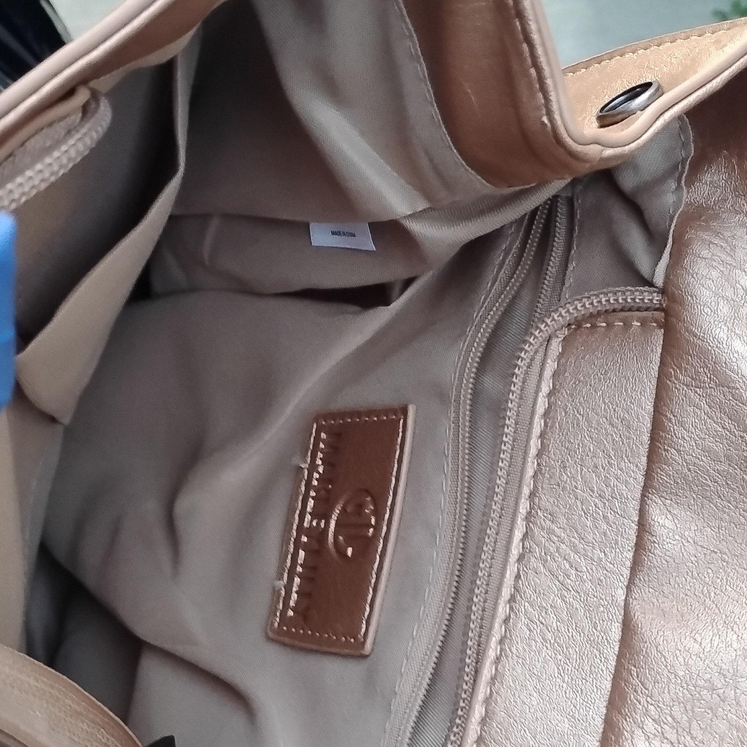 Marley Lilly Tan Crossbody Messenger Bag Monogram Hot Stamped Initials