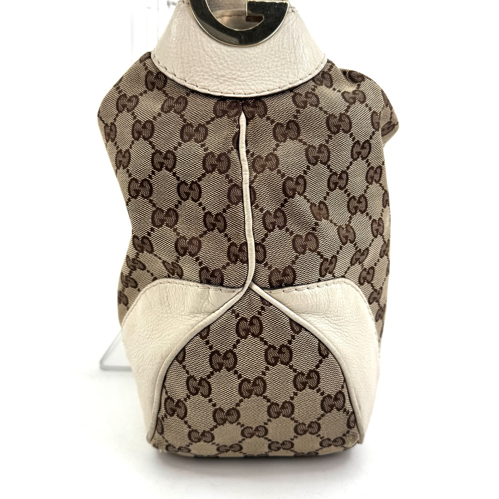 Gucci Tote Bag Soulder GG Canvas G Gold Authentic 453T0454