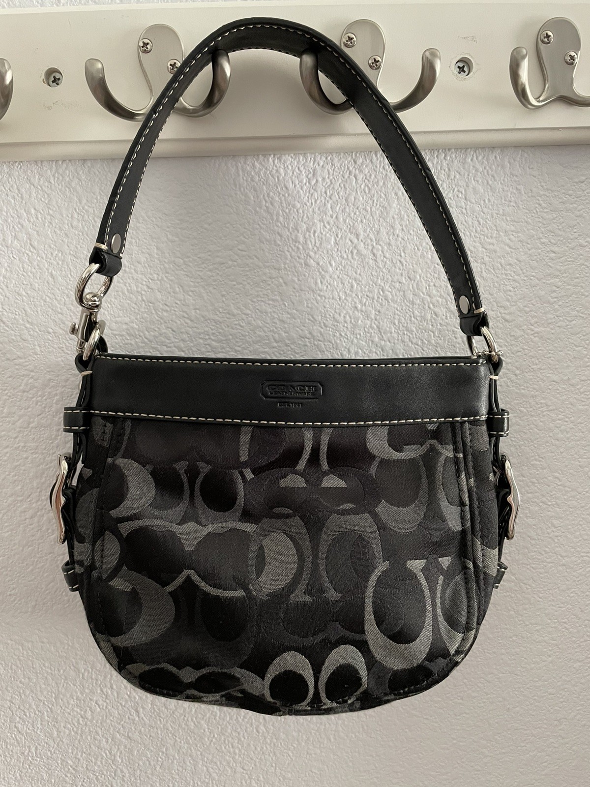 Coach Black Zoe Signature Shoulder Bag F44109