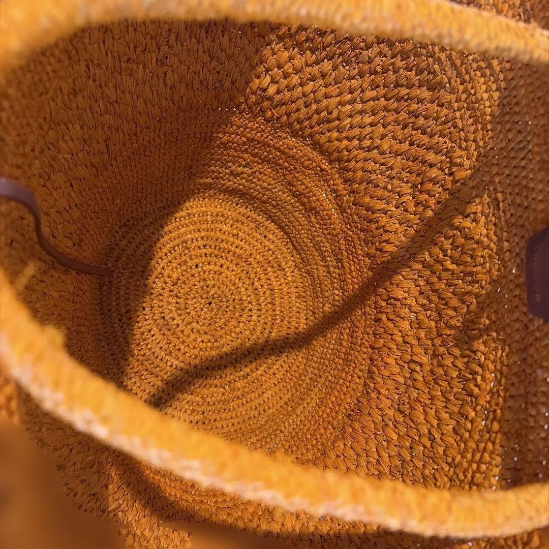 THE ROW Raffia Basket Tote Bag Handbag Purse in Orange USED Good Condition