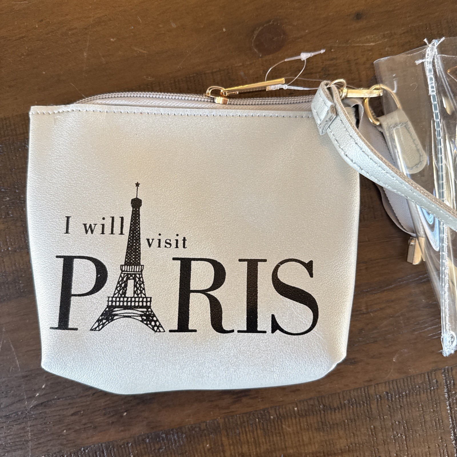 “Emily in Paris”~ I Will Visit PARIS Clear PVC and Gray Crossbody