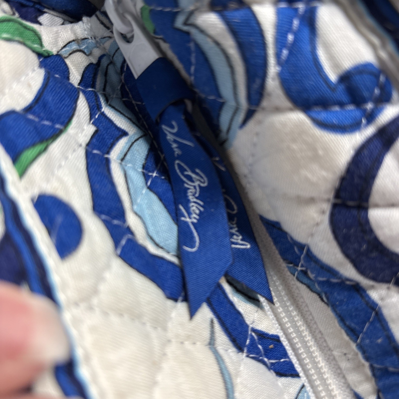 vera bradley betsy tote, Mediterranean White, Blue And Green Floral Quilted