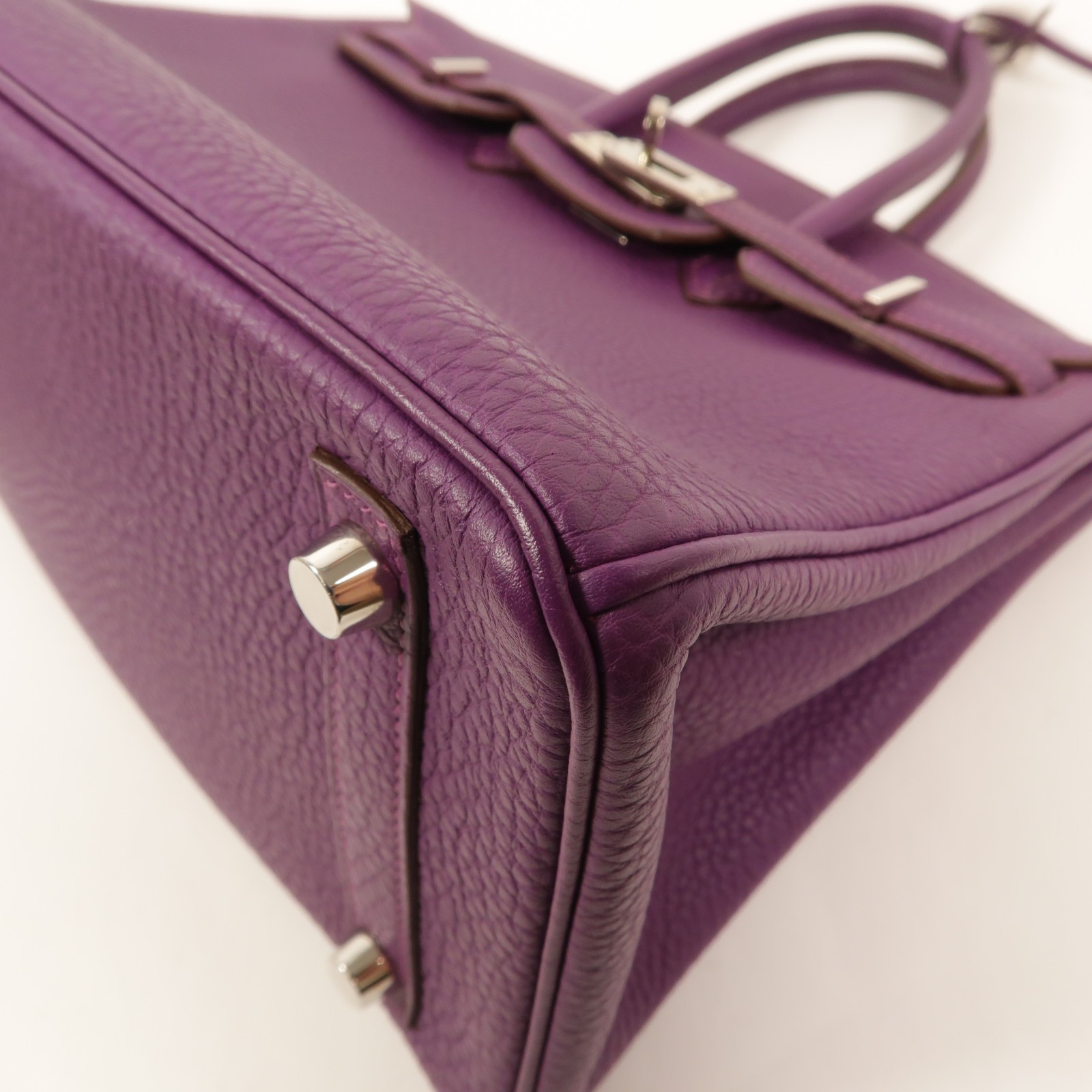 HERMES PHW Birkin 25 Handbag Togo Leather Anemone