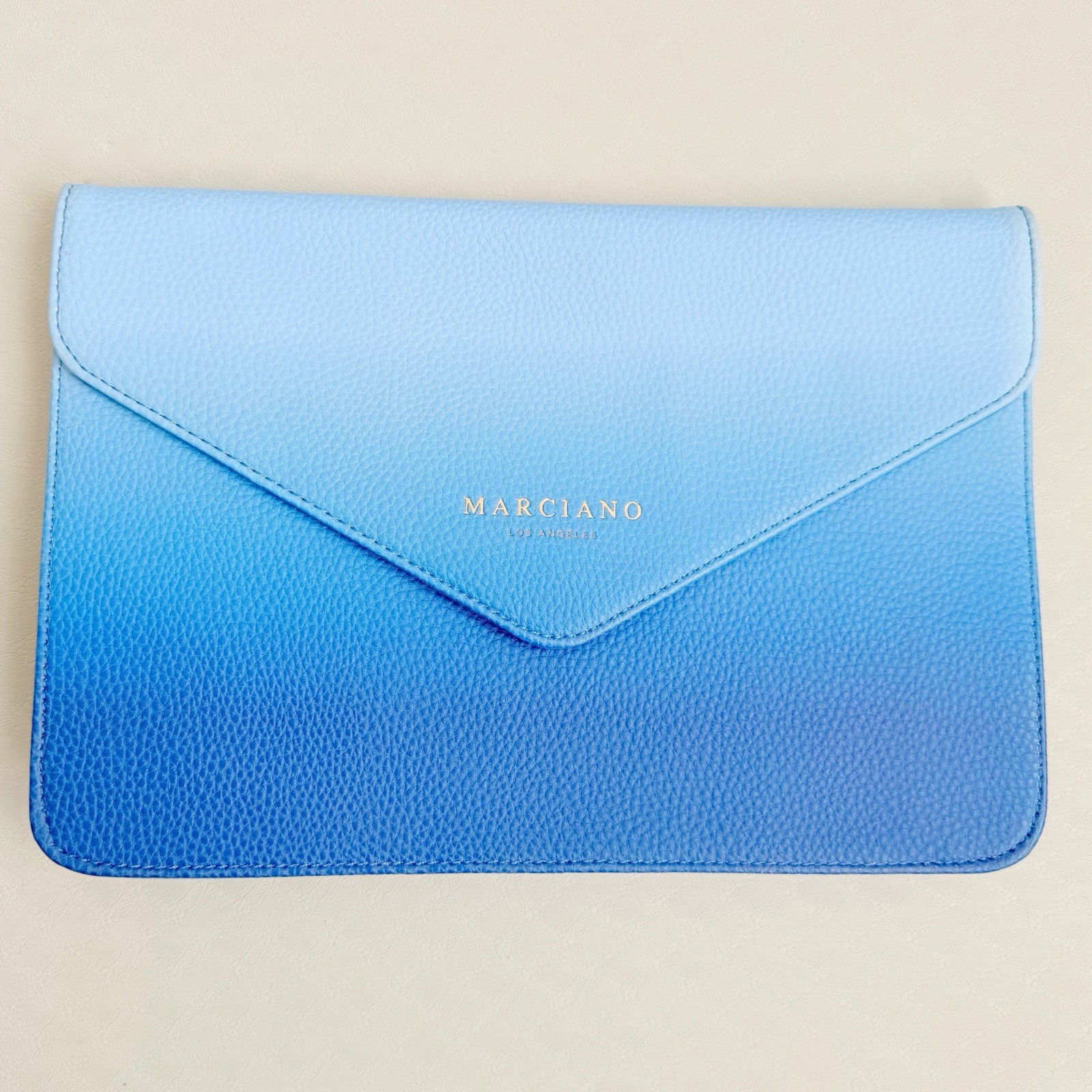 Marciano Los Angeles Blue Ombre Foldover Envelope Clutch New