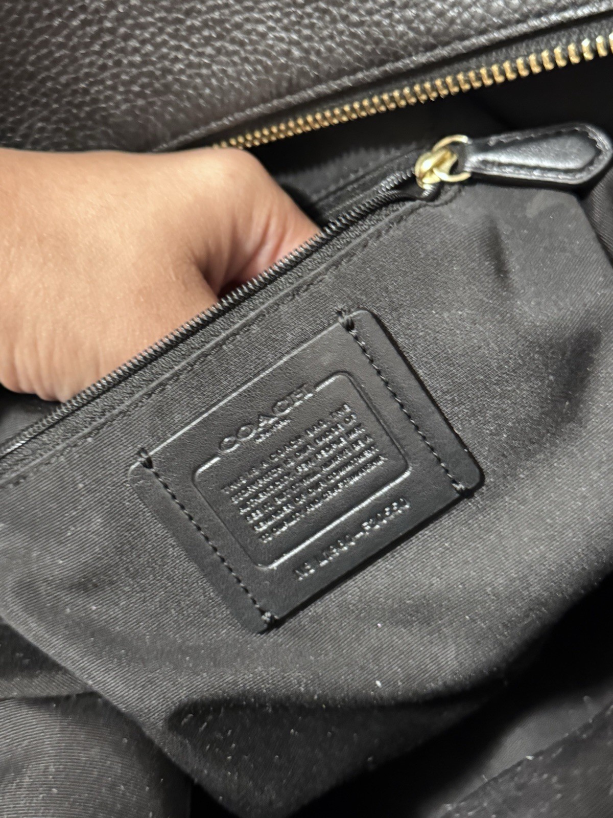 Coach Black Pebbled Backpack Gold Hardware