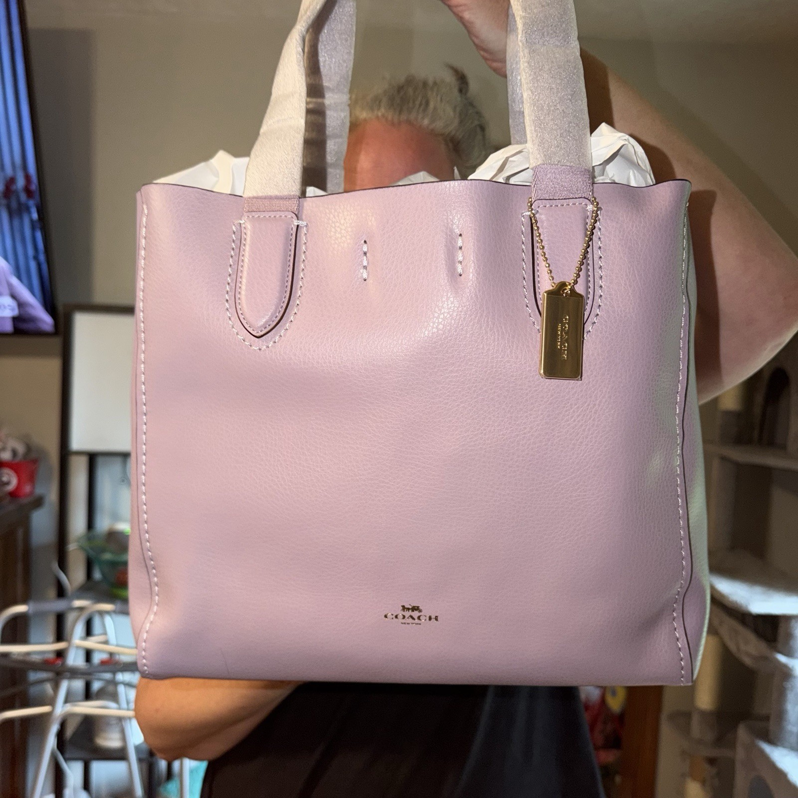Coach Lavender Derby Gold Hardware Inner Pockets w/ Charm