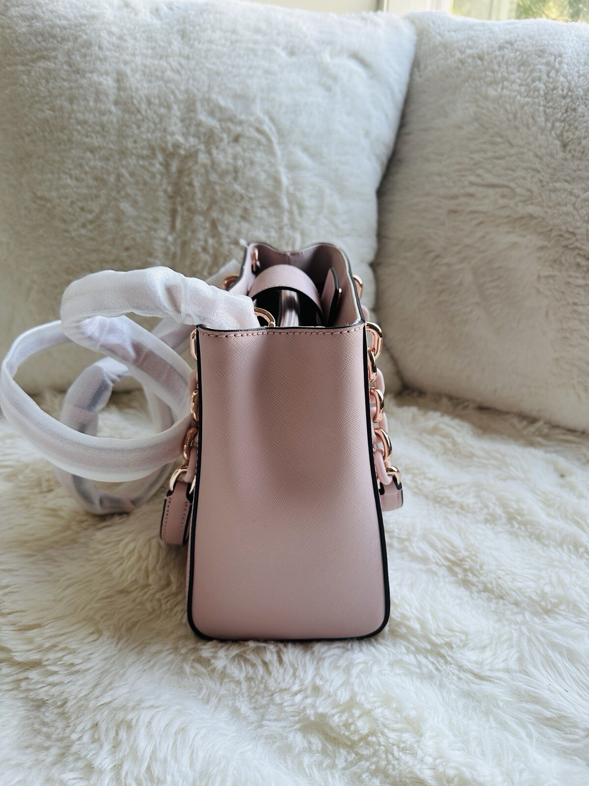 NWT MICHAEL KORS MK Sofia Medium North South Bag Tote Crossbody Blossom Pink