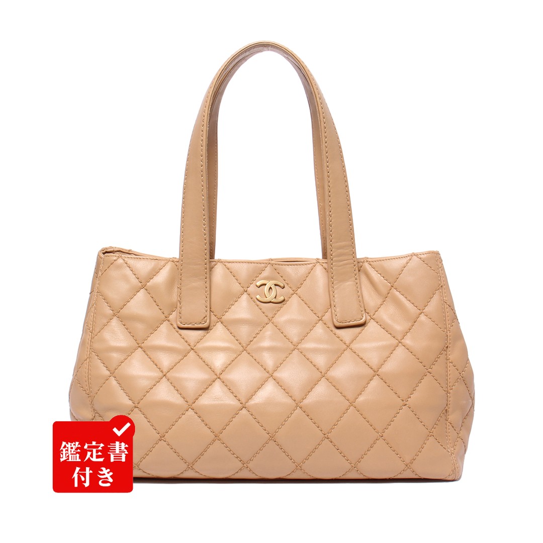 Chanel Tote Bag Shoulder 9 Scale Gold Hardware Wild Stitch Coco Mark Ladies’ c8