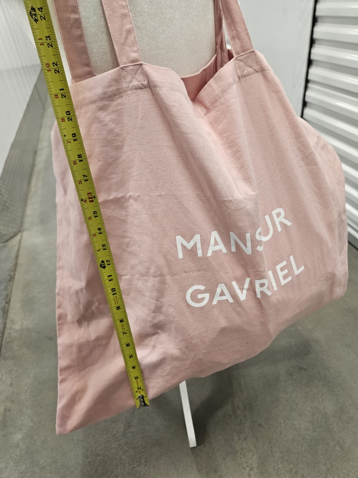Mansur Gavriel Canvas Tote Bag Pink 100% Cotton Lightweight Shopping 28×21 XL